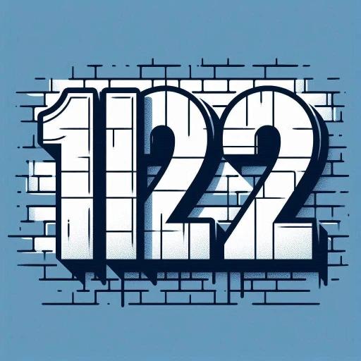 Illustration showing the number 1122 against a brick wall.